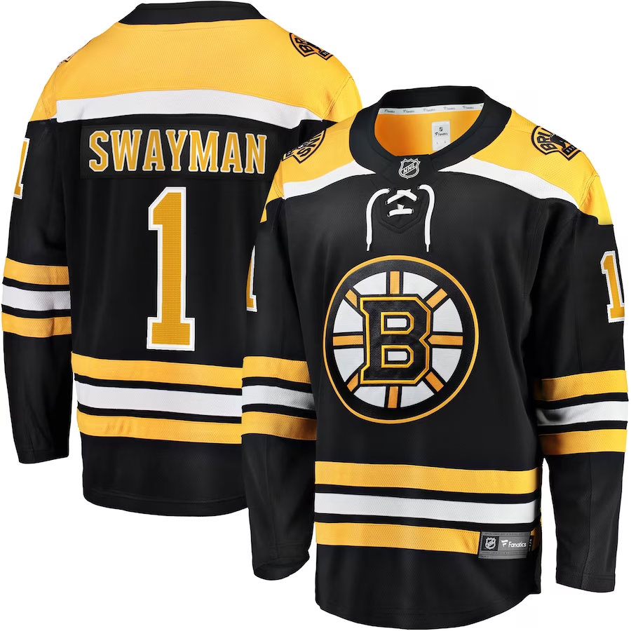Men's Boston Bruins Jeremy Swayman #1 Black Jersey